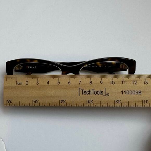 Prada Womens Tortoise Eyeglass Frame VPR 24R Brown Gold 52-16-140 Made in Italy - Picture 2 of 10